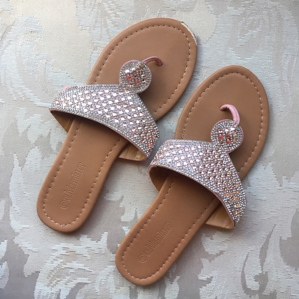 Pink jeweled sandals